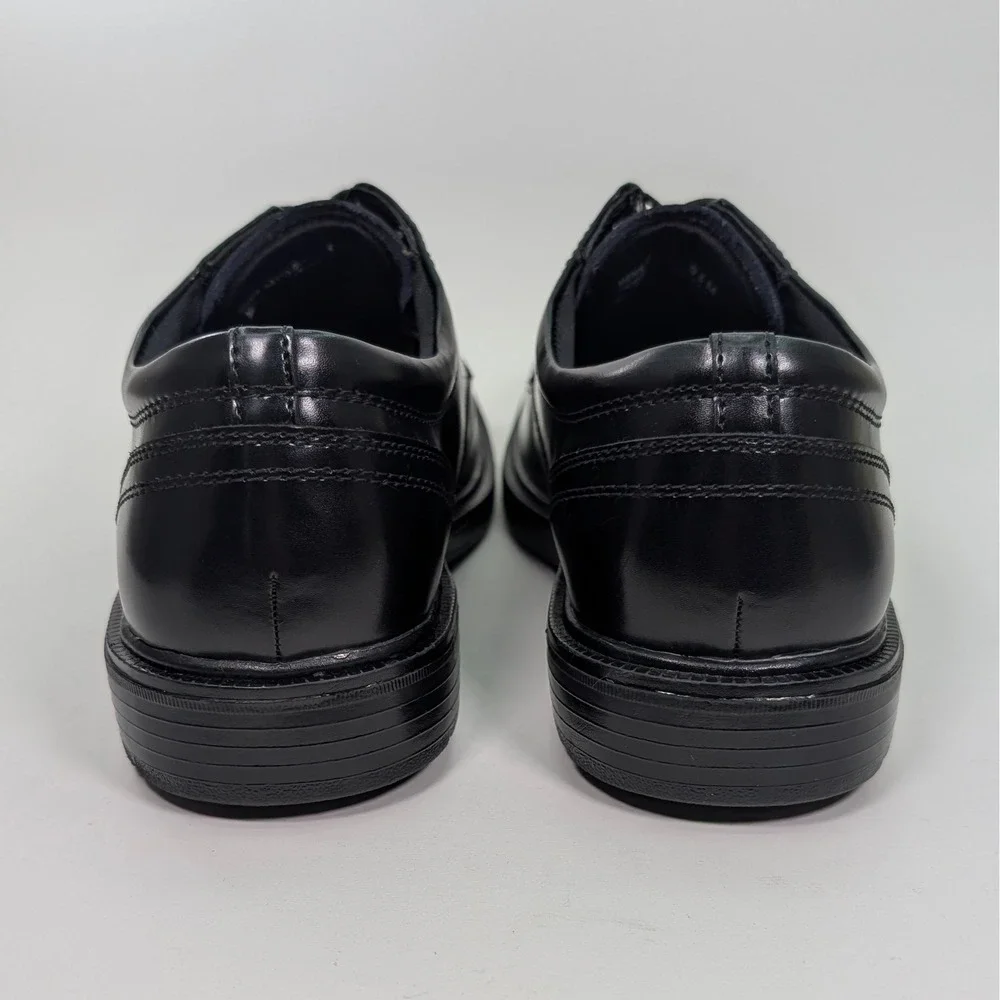 Nunn Bush Eddy Plain Toe Oxford Derby Mens 9.5 Black Leather Shoes Slip Resist
